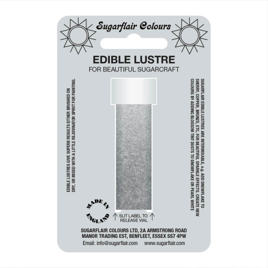 Sugarflair Colours Edible Lustre Satin Silver 2g Sugarflair Colours Edible Lustre Satin Silver 2g