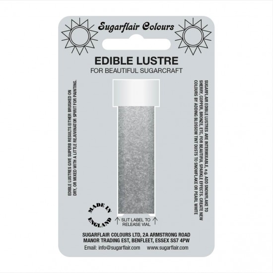 Sugarflair Colours Edible Lustre Satin Silver 2g