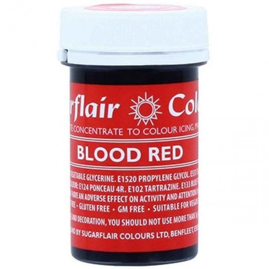 Sugarflair Colours Spectral Paste Blood Red 25g