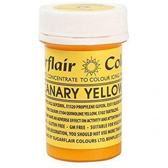 Sugarflair Colours Spectral Paste Canary Yellow 25g