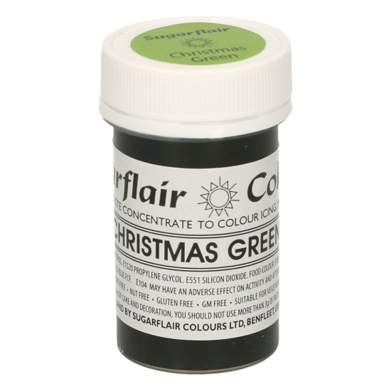 Sugarflair Colours Tartranil Paste Christmas Green (Tartrazine Free) 25g