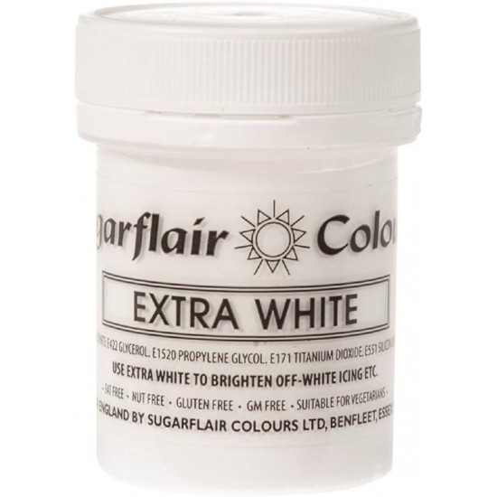 Sugarflair Colours Extra White Paste (E171 Free) 42g