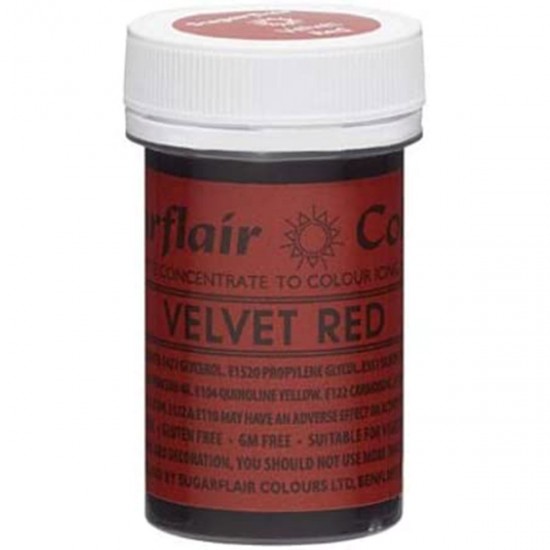 Sugarflair Colours Spectral Paste Velvet Red 25g