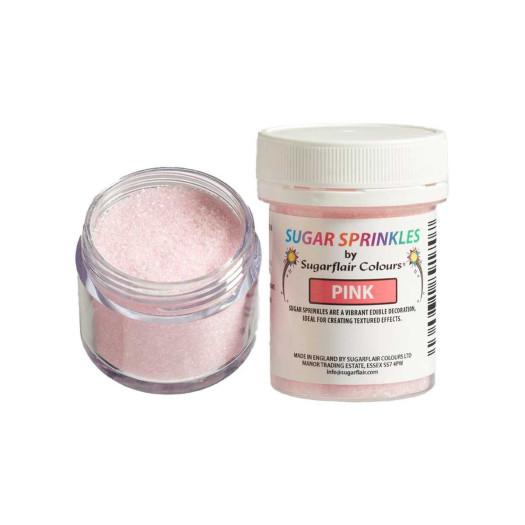 Sugarflair Colours Sugar Sprinkles Pink 40g Sugarflair Colours Sugar Sprinkles Pink 40g