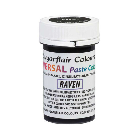 Sugarflair Colours Universal Paste Raven Black 22g