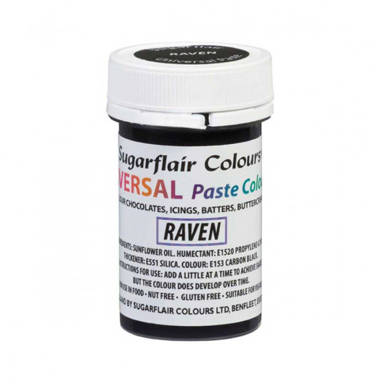 Sugarflair Colours Universal Paste Raven Black 22g