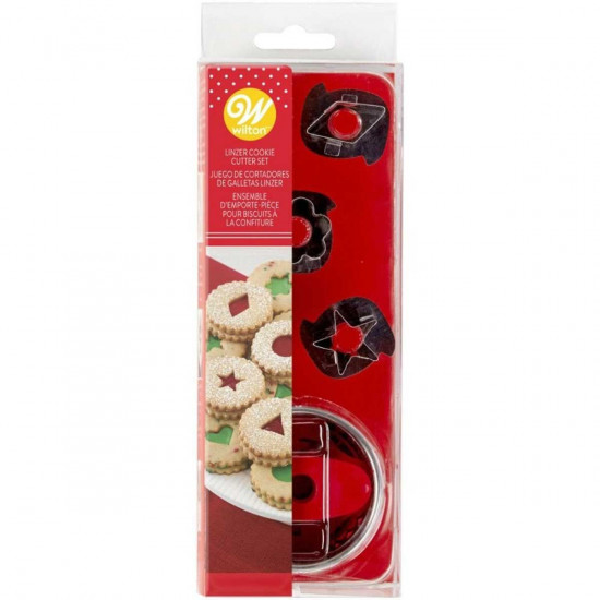 Wilton Linzer Round Cut Out Cookie Cutter Set of 7