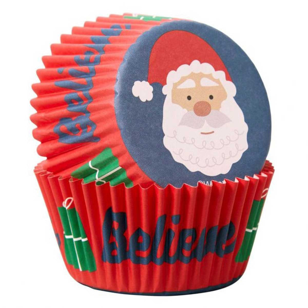 Wilton Muffin Paper Cases Santa x75 Wilton Muffin Paper Cases Santa x75