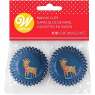 Mini Cupcake Paper Cases Reindeer x100