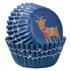 Mini Cupcake Paper Cases Reindeer x100