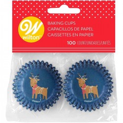 Mini Cupcake Paper Cases Reindeer x100