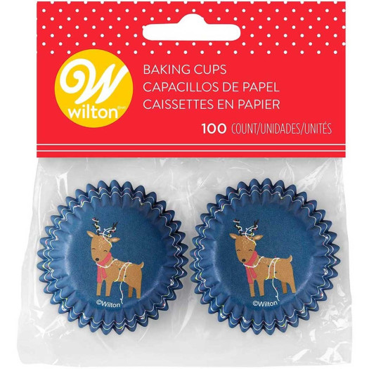 Wilton Mini Cupcake Paper Cases Reindeer x100 Wilton Mini Cupcake Paper Cases Reindeer x100